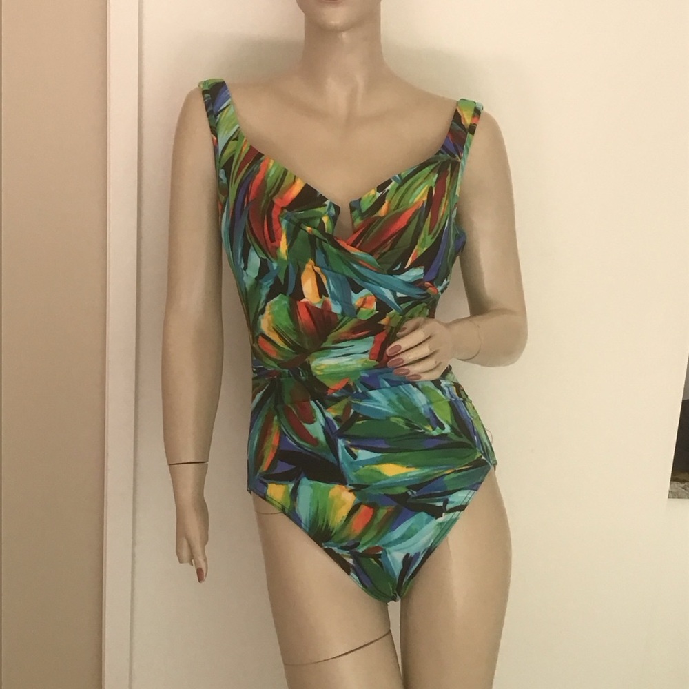 Miraclesuit Bright‎ Tropical Sanibel Slimming Underwire One Piece Swimsuit 12